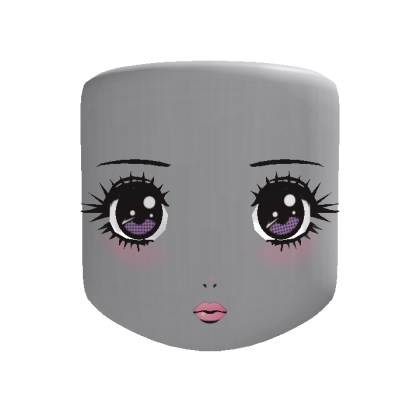 ( animated ) anime manga girl head - purple