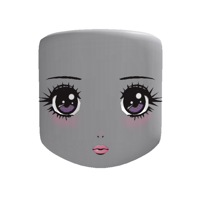 ( animated ) anime manga girl head - purple