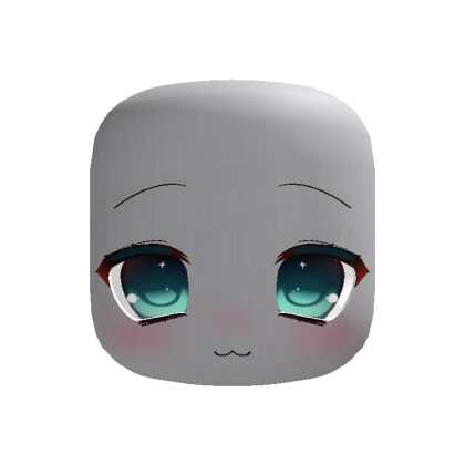 cute sweet green eyed neko face