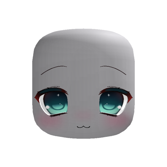 cute sweet green eyed neko face