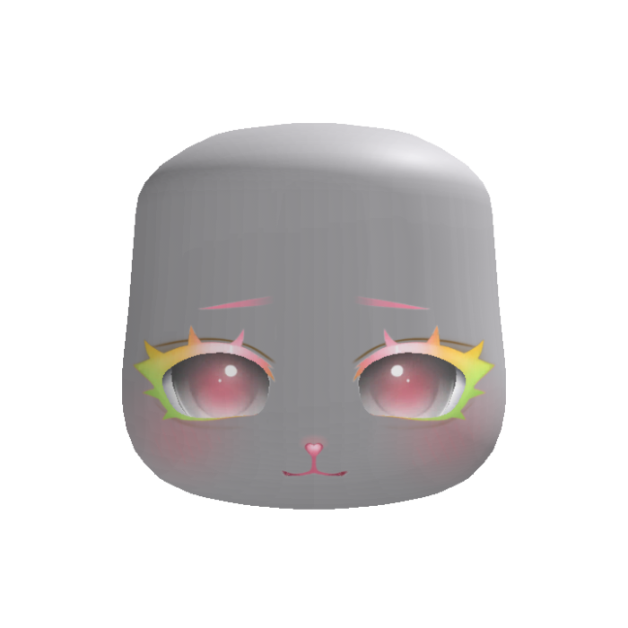 🐾 cutesy pleading puppy girl face rainbow eyes