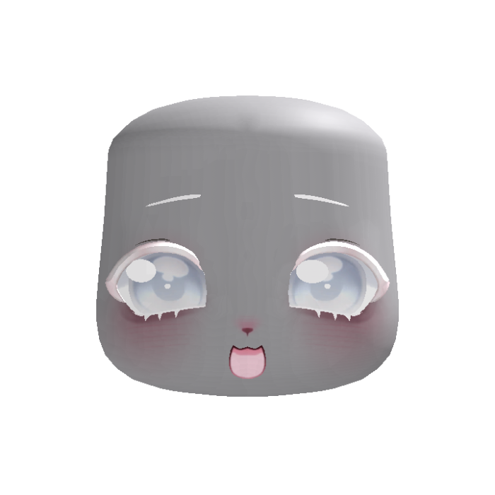 (animated) blue bubbly sweet happy neko face