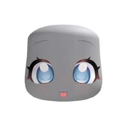 kawaii silly big eyes moe face blue