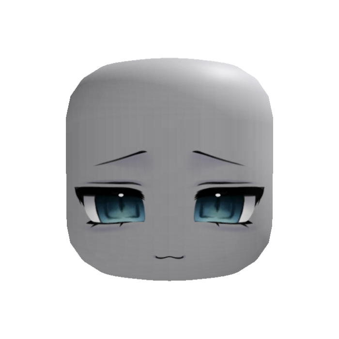 cute default anime face teal