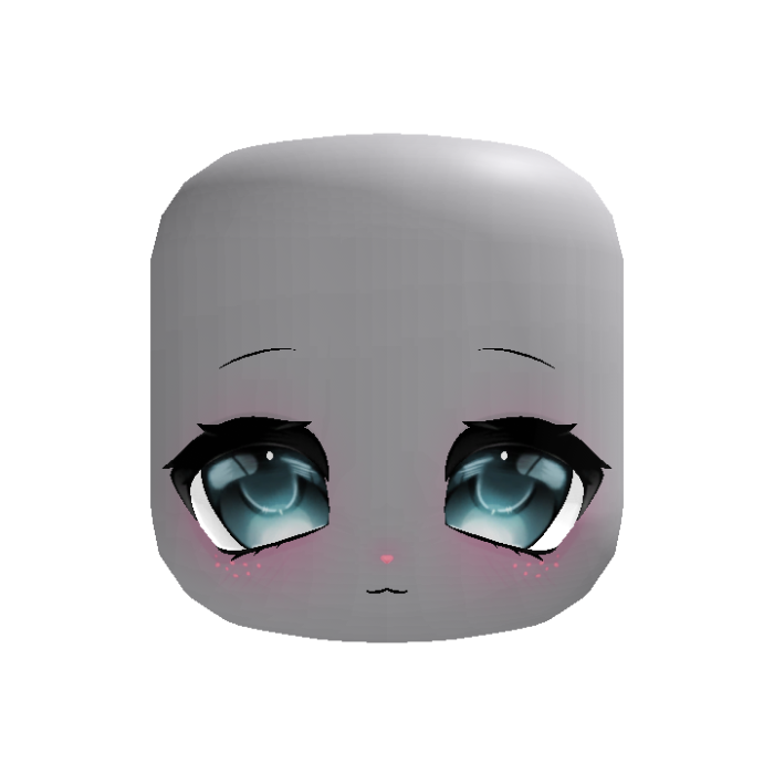 Cute Kawaii Doll Bunny Tech Face In Cerulean Blue