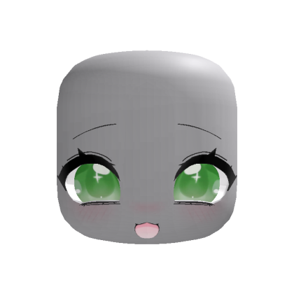 (Animated) Green Cute Kawaii Excited Face