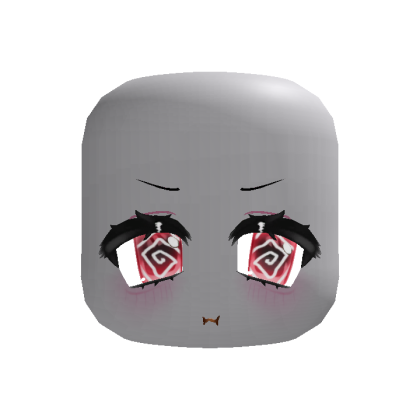 angry dizzy anime moe pout eyes in red