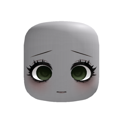 (FOLLOWING EYES) creepy emo scared face (green)