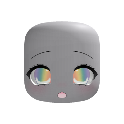 (Animated) Rainbow Adorable Kawaii Amazed Face