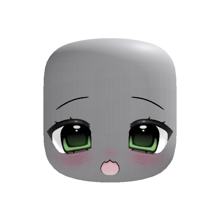 (animated) pastel green kawaii cute moe face