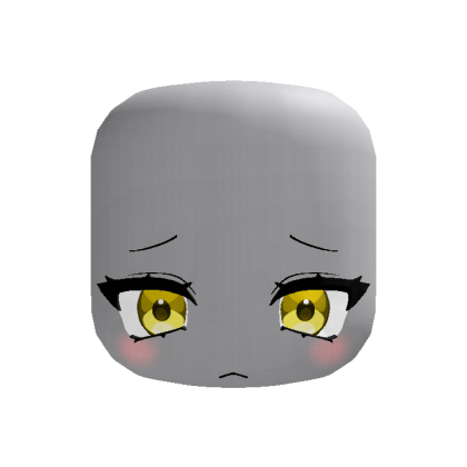 Cute Sad Blush Anime Face (Yellow) thumbnail