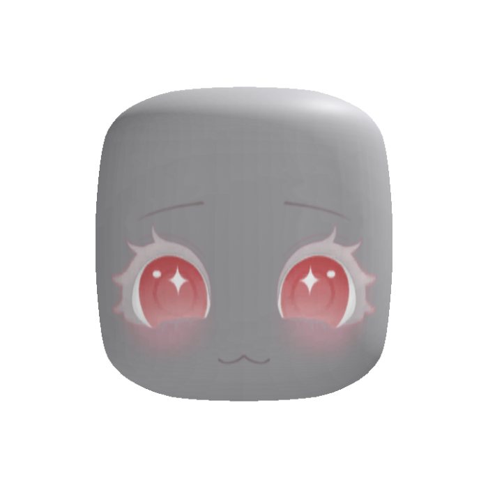 kawaii white lashes albino chibi cat face
