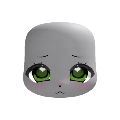 adorable worried green eye kigurumi face