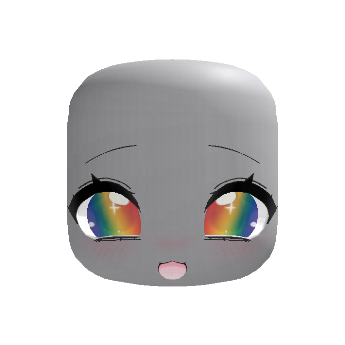 (Animated) Rainbow Cute Kawaii Excited Face