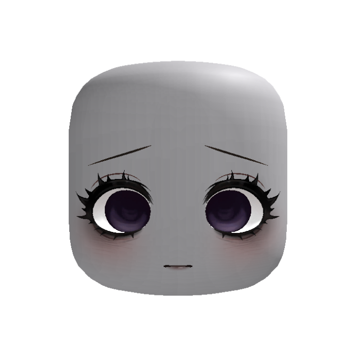 (FOLLOWING EYES) creepy emo scared face (purple)