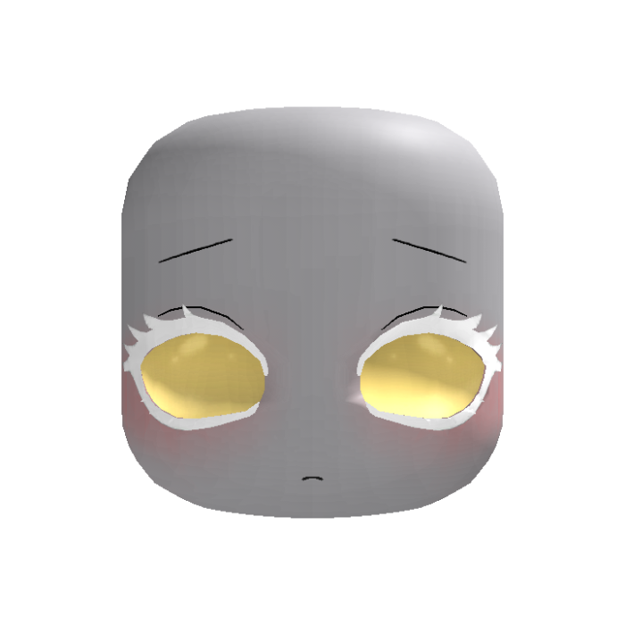 Sullen Dolly Gloomy Pout Face in White & gold