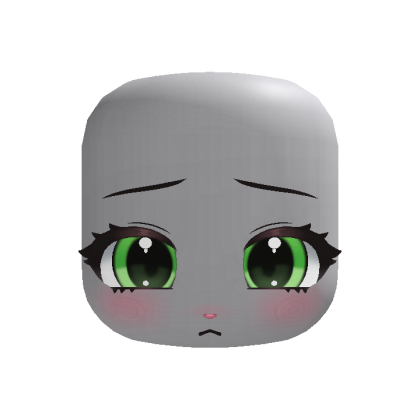 ♡ cute kawaii shy bunny pout face 🐰green🍀