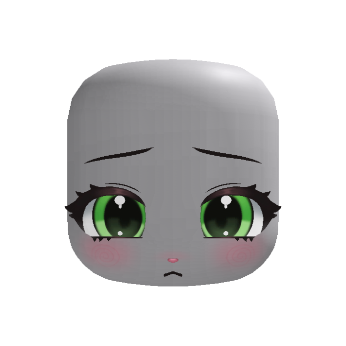 ♡ cute kawaii shy bunny pout face 🐰green🍀