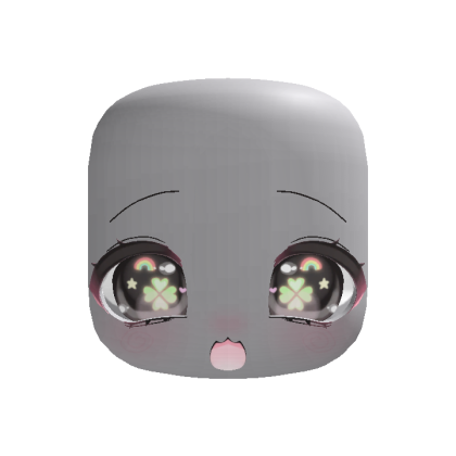 (Animated) Brown Cute Chibi Excited Clover Face