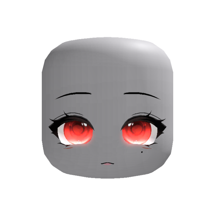 [GLOWY] animated red shy girl face