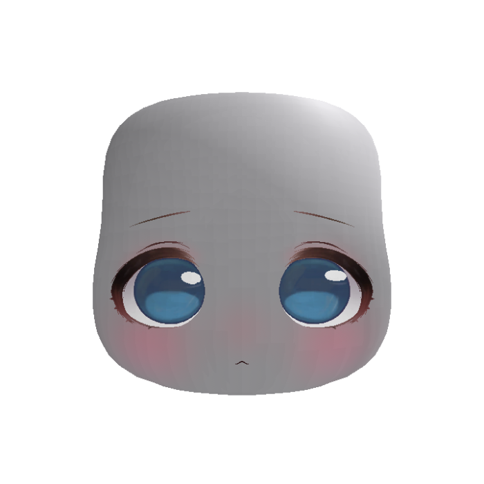 Soft Kawaii Adorable Anime Face (Blue)