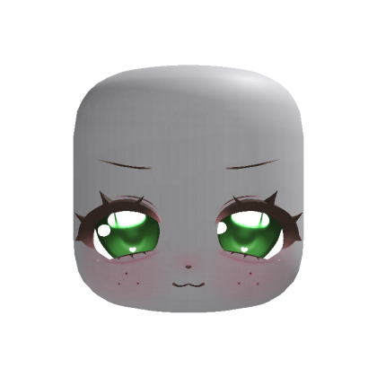 🐾 cute kawaii puppy stare face green (animated)