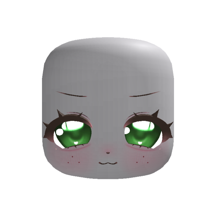 🐾 cute kawaii puppy stare face green (animated)