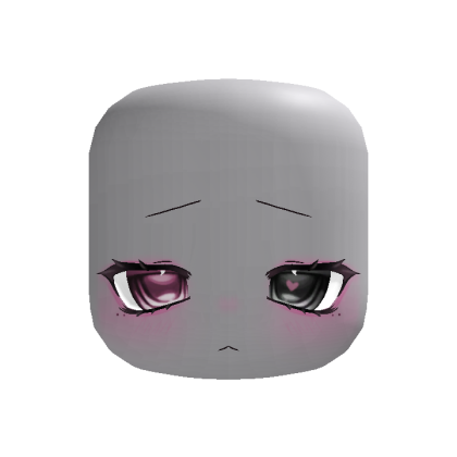 Cute Kawaii Sad Heart Face In Pink And Black