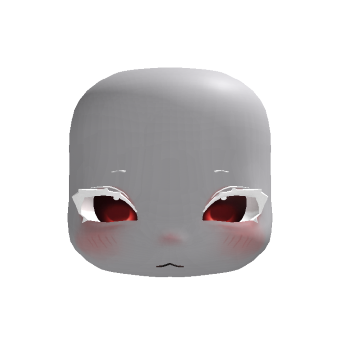 albino sad moe 萌え chibi head red eyes