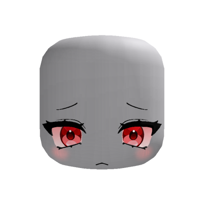 Cute Sleepy Tired Anime Face (Red)