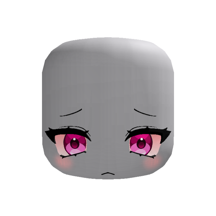 Cute Sleepy Tired Anime Face (Pink)