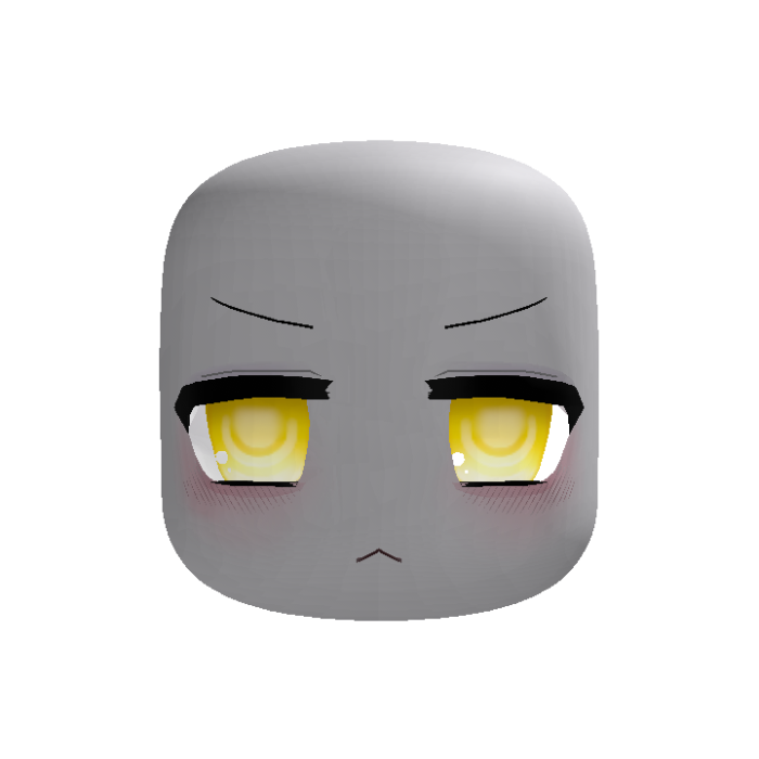 animated neutral shocked moe chibi face in yellow