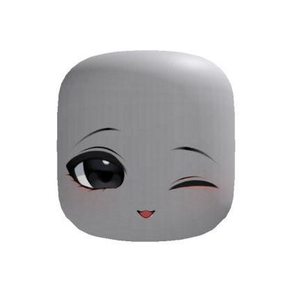 cute chibi wink expression (recolorable)