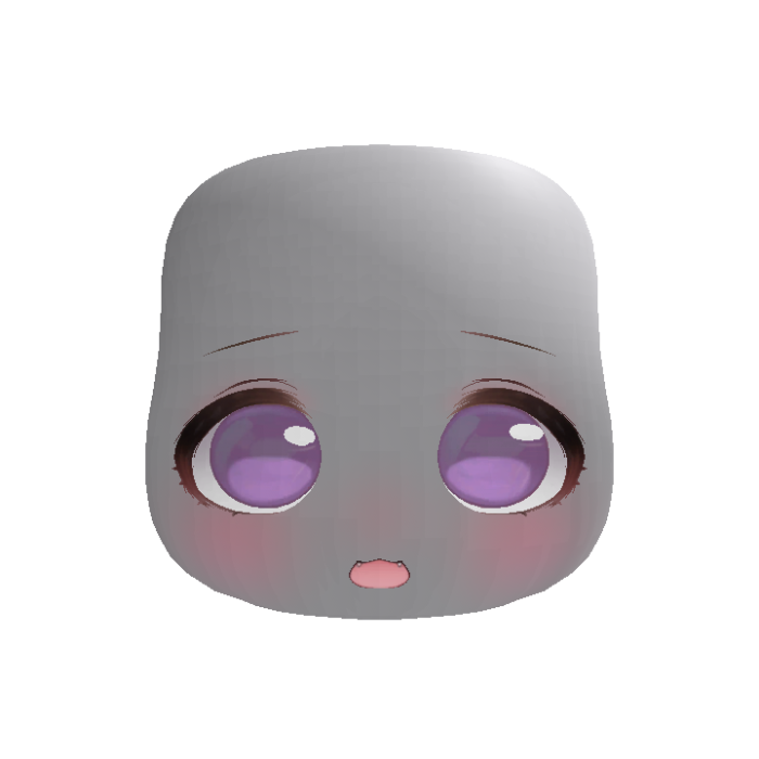 Soft Kawaii Adorable Anime Face (Purple)