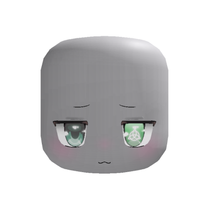 chibi anime shy cute face [green ; green]