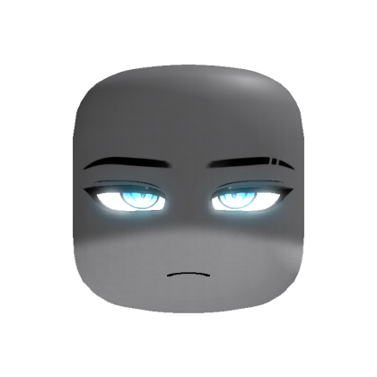 (GLOWING) Powerful Cool Blue Anime Boy Face