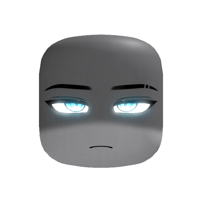 (GLOWING) Powerful Cool Blue Anime Boy Face