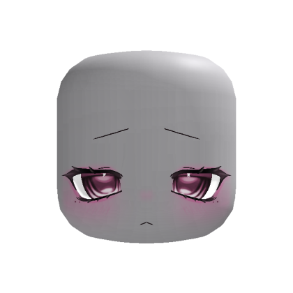 Cute Kawaii Sad Heart Face In Pink
