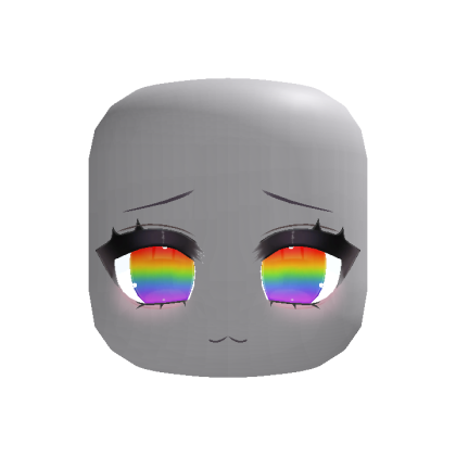 (animated) Shy Anime Moe Stare in Rainbow
