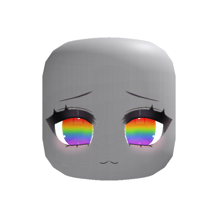 (animated) Shy Anime Moe Stare in Rainbow