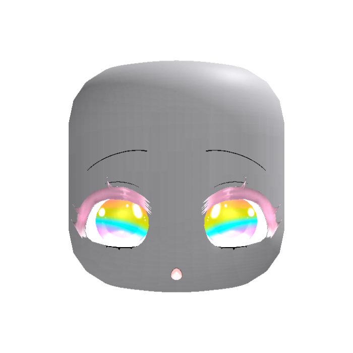 (GLOWING) 🌈 rainbow cute emissive chibi moe face