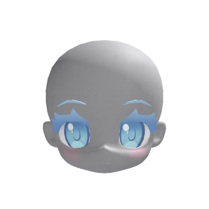 Chibi Head Neckless Blue Pastel Head