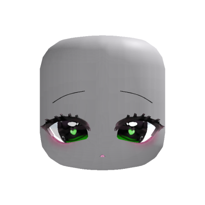 (Animated) Green Cute Kawaii Heart Eyed Face