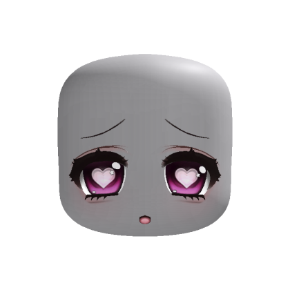 animated 🤍 kawaii heart eyes moe face in pink