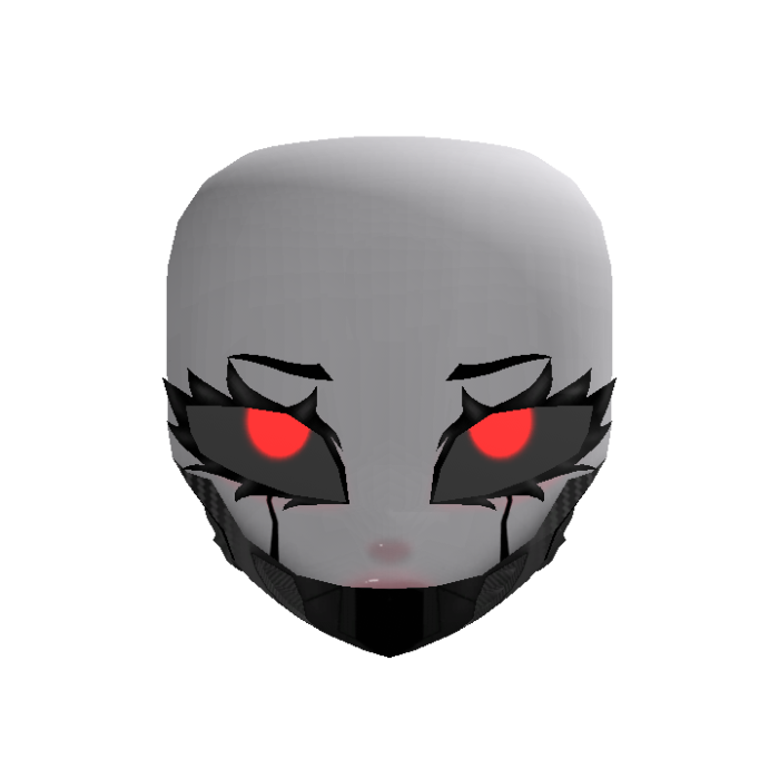 Cute Cyber Doll Head - Red Glowing Eyes
