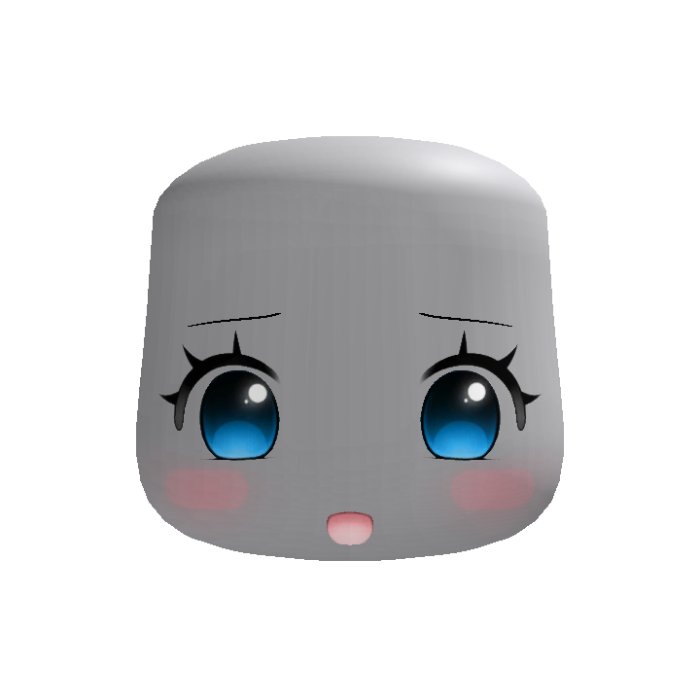kawaii cute cheerful puppy girl face blue