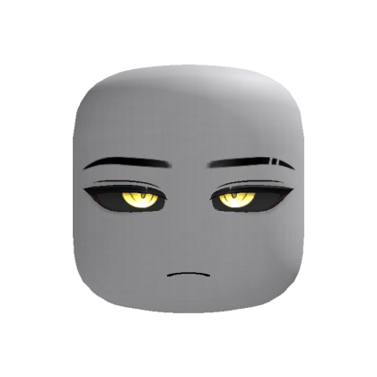 Powerful Cyber Anime Boy Face (Yellow)