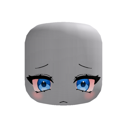Cute Sleepy Tired Anime Face (Blue)