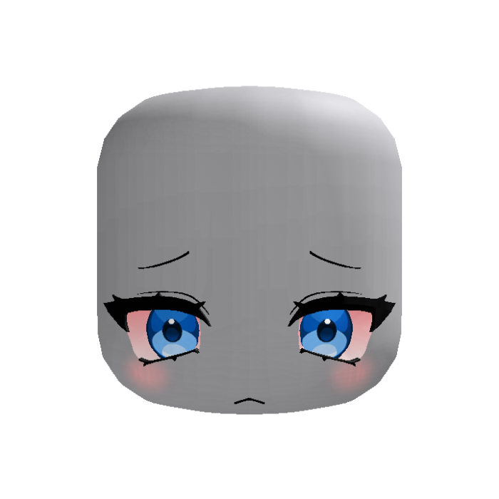 Cute Sleepy Tired Anime Face (Blue)