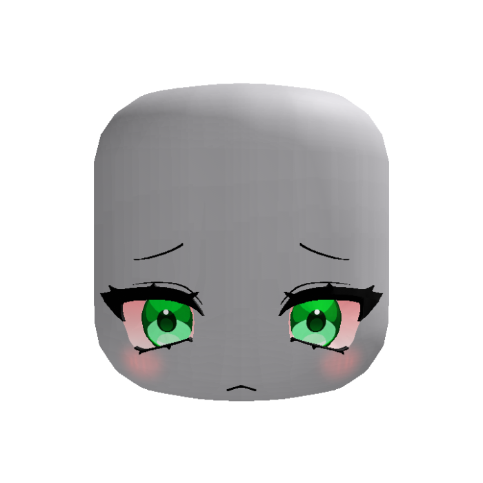 Cute Sleepy Tired Anime Face (Green)
